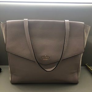Kate Spade Mauve Pebbled Leather and Suede Tote